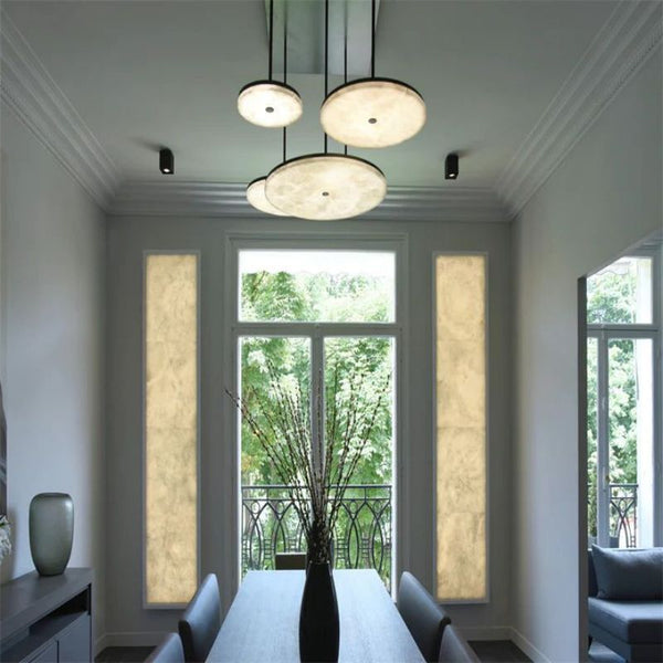 Glacera Alabaster Solid Round Pendant Light