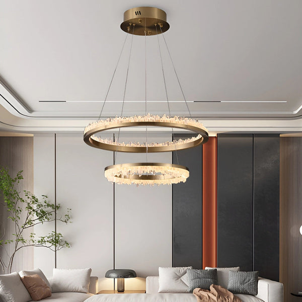 Cervine Minimalistic Crystal Quartz Chandelier