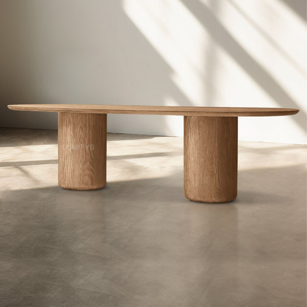 Cir Solid Wood Pedestal Dining Table 72'' 64'' 96'' 108'' 120'' 132''L