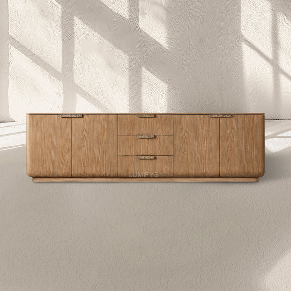 Cir Solid Wood 4-door with Drawers Media Console