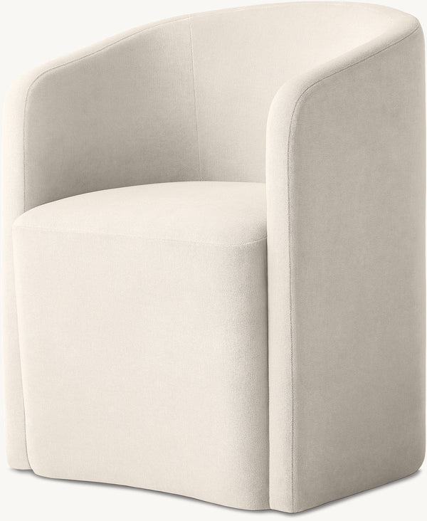 Aurelie Barrelback Fabric Dining Armchair