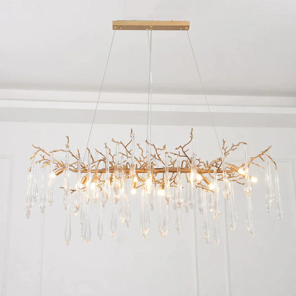 Postmodern Crystal Creative Linear Branch Chandelier