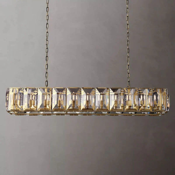 Harlow Faceted Crystal Rectangular Chandelier 74"