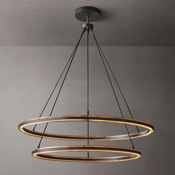Adin Peralta Bronze 2-Tier Round Chandelier 60"