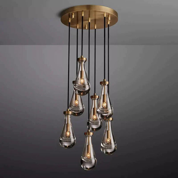 Raindrop Glass Round Chandelier 18"