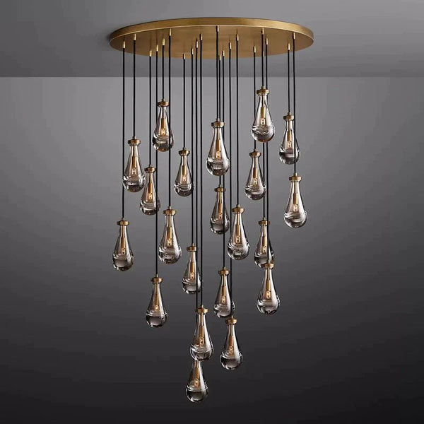 Raindrop Glass Round Chandelier 47"