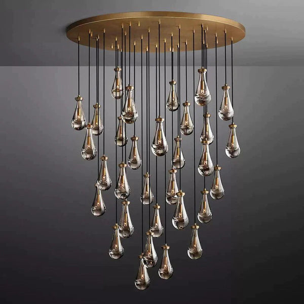 Raindrop Glass Round Chandelier 60"