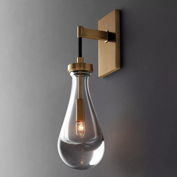 Raindrop Glass  Wall Sconce Using Rod / Cord