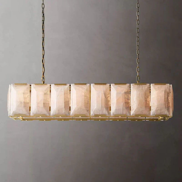 Harlow Alabaster  Rectangular Chandelier 42'' 55" 62" 74"L
