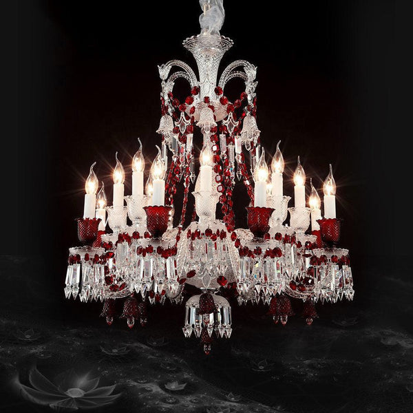 Auralite Bakala Red Crystal Classic Chandelier 16 Lights
