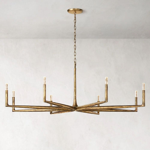 Thaddeus Forged Brass Round Chandelier 72"