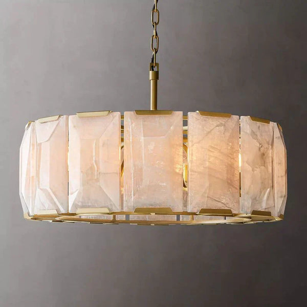 Harlow de Calcite Alabaster Round Chandelier 24"