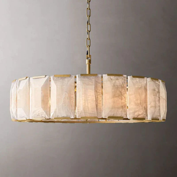 Harlow de Calcite Alabaster Round Chandelier 43"
