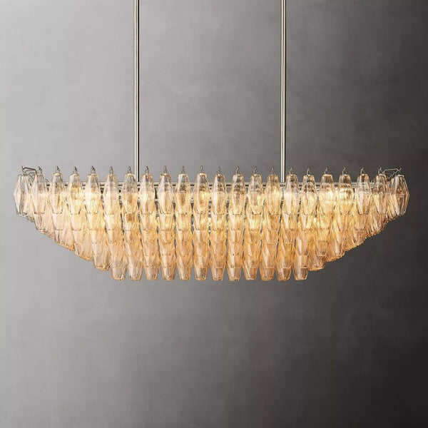 Chiaray Clear Glass Tiered Rectangular Chandelier 54''