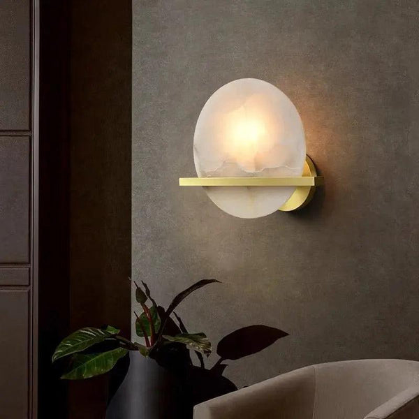 Alabaster Round Wall Sconce
