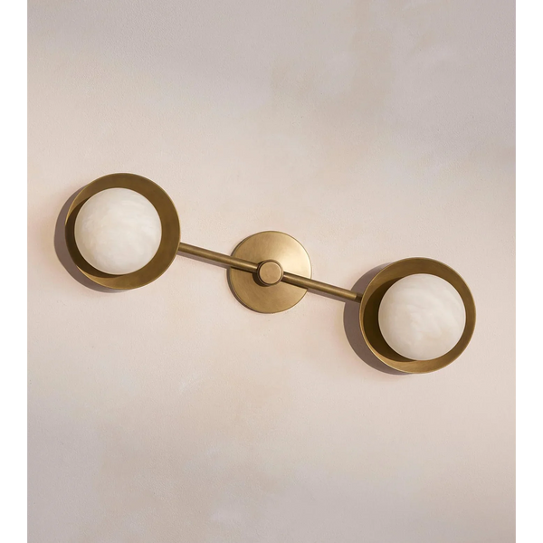 BRANZA ALABASTER DOUBLE WALL SCONCE 21.7"W