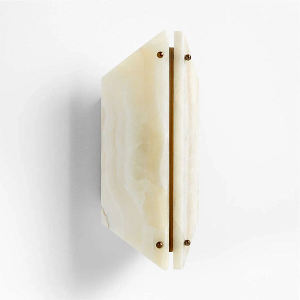 VEINA ALABASTER GEOMETRIC WALL LAMP ONYX 13.75"H