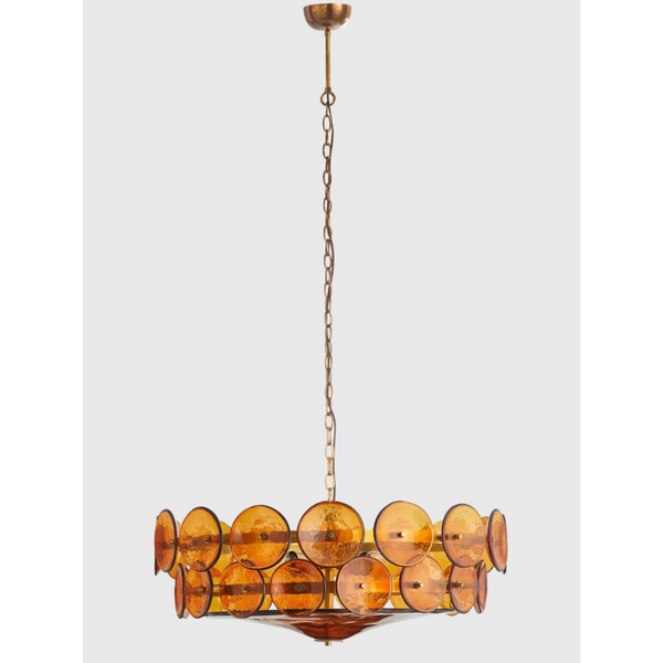 STELLA AMBER MURANO GLASS CHANDELIER 23.6" 31.5" 39.4"D