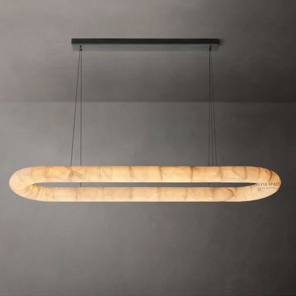 Rivage Alabaster Oval Chandelier 57" 74"