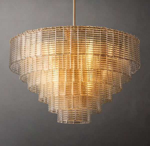 Siren CLEAR ROUND GLASS  CHANDELIER 41" 36''