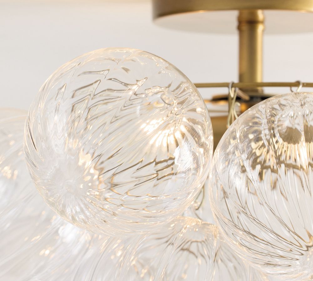 Cooper Glass Bubbled Flush Mount (18")