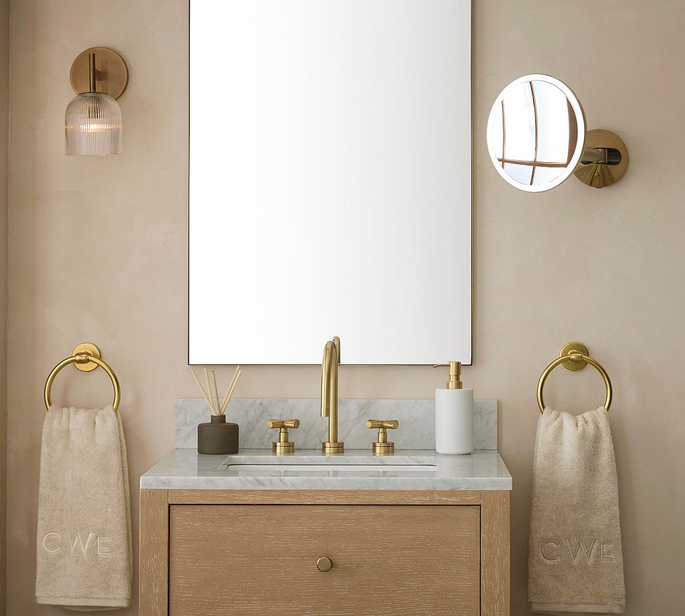 Cooper Ribbed Glass Sconce (9")