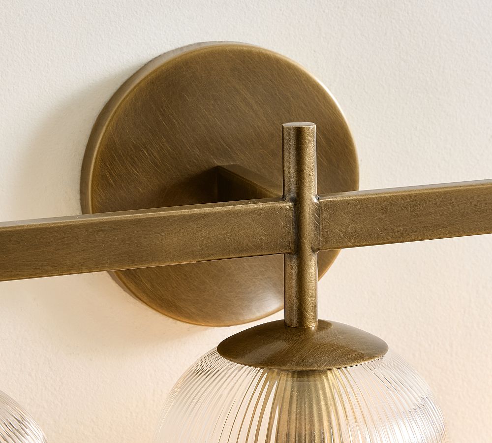 Cooper Ribbed Glass Triple Sconce (17")
