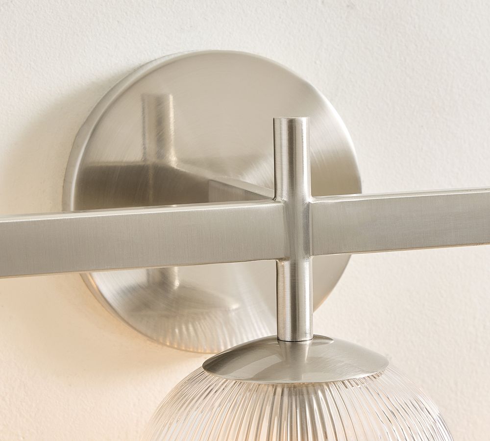 Cooper Ribbed Glass Triple Sconce (17")