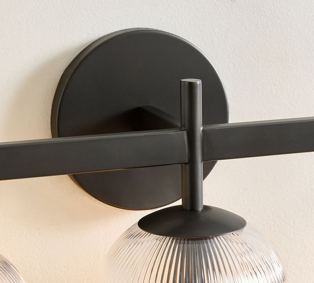 Cooper Ribbed Glass Triple Sconce (17")