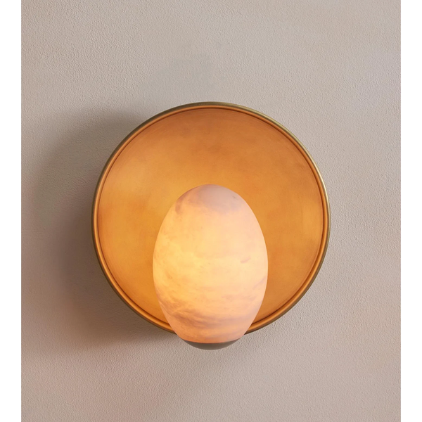 BRANZA EGG ALABASTER SCONCES 14.6"H