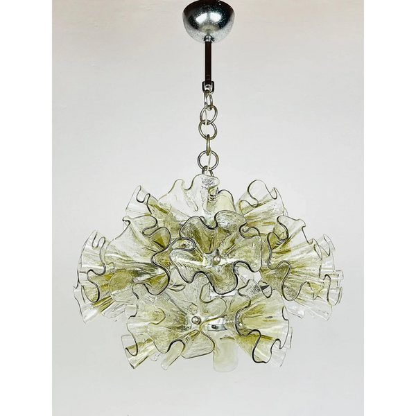GLACIA HANDCRAFTED MURANO GLASS CHANDELIER 17.7"D