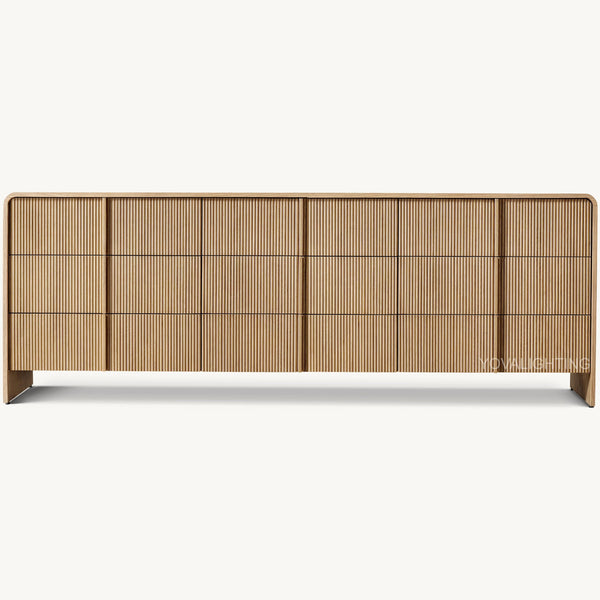 Alova Wood 9-Drawer Dresser 90"W