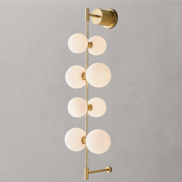 Modern Milk Glass Globes Rail Sconce