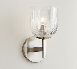 Cooper Ribbed Glass Sconce (9")