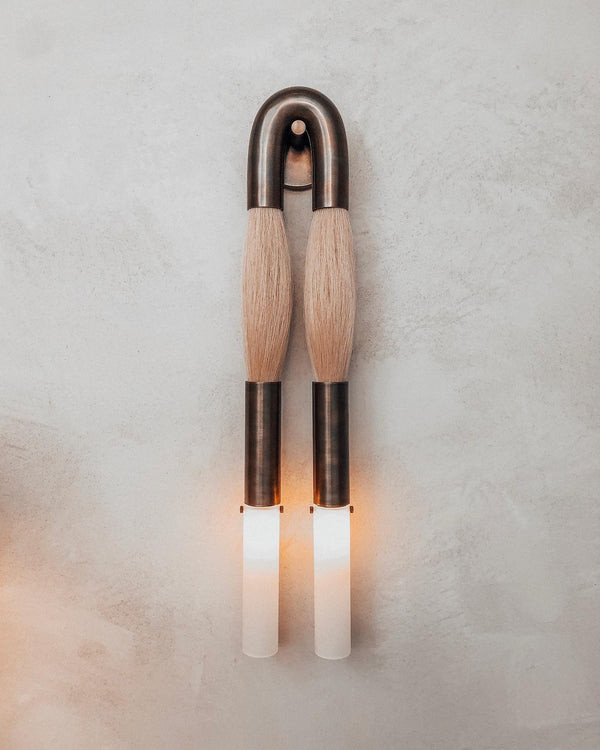 Horsehair Sconce Solid Brass 30''H