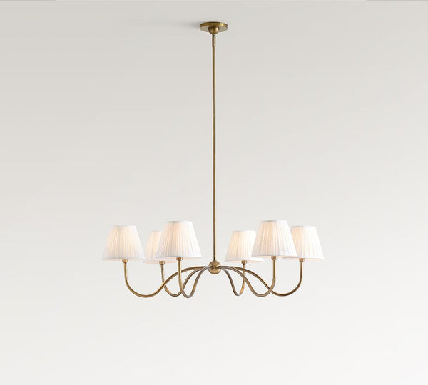 Baylor Round Pleated Shade Chandelier 38"