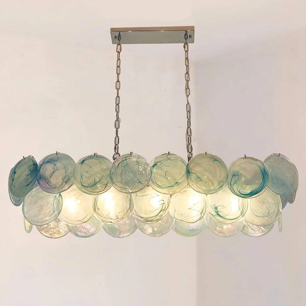 STELLA IRIDESCENT COPPER GLASS CHANDELIER 35.4" 47.2"W