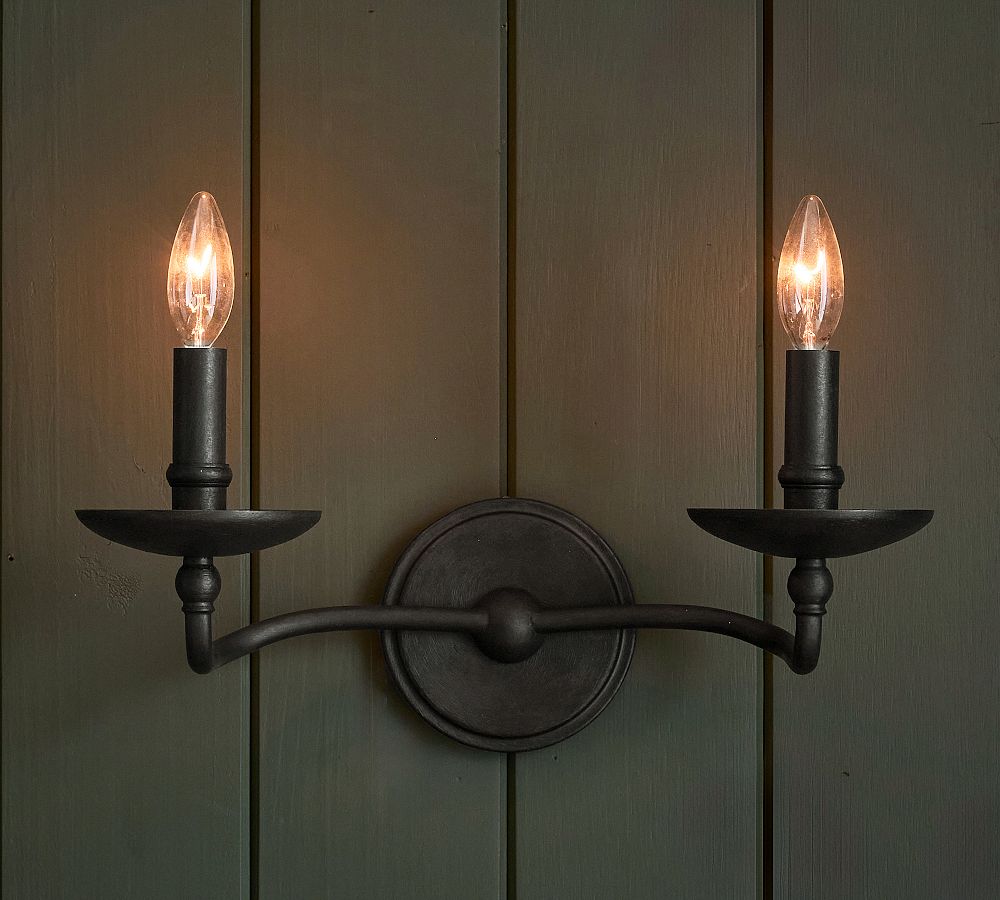 Lucca Iron Double Sconce (16")