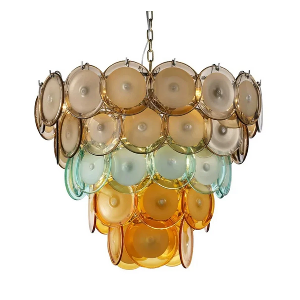 MOLTEN MURANO ROUND GLASS CHANDELIER 23.6" 32.3" 39"D 39" 47"L