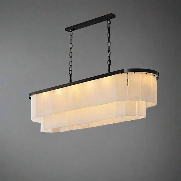 AURA NATURAL ALABASTER CHANDELIER 39" 47"L