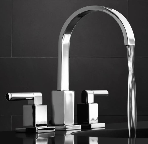 Modern Lever-Handle 8" Widespread Gooseneck Faucet