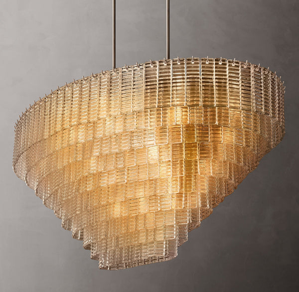 Siren Glass OVAL Chandelier 65"