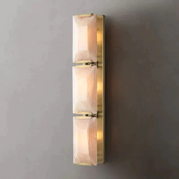 Harlowe Translucent Modern Calcite Alabaster Triple Wall Sconce