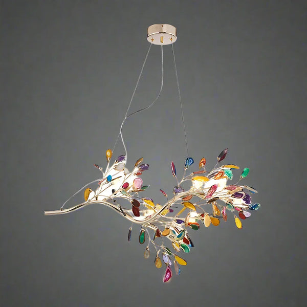 RADIANCE REAL AGATE FIREFLY CHANDELIER 25.6" 29" 43"D