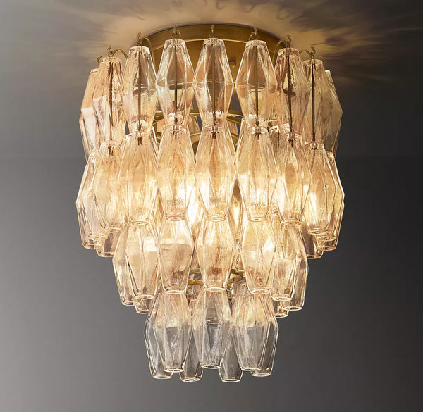 Natalia Glass Flushmount 17"D