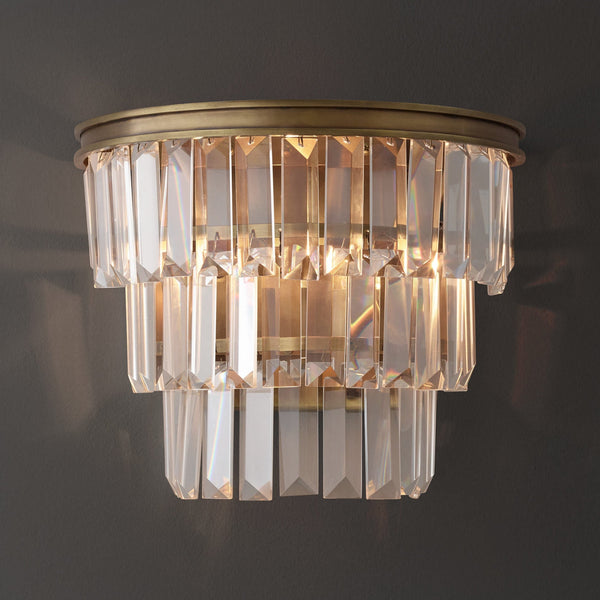 Alaine Crystal Sconce Brass 8''H