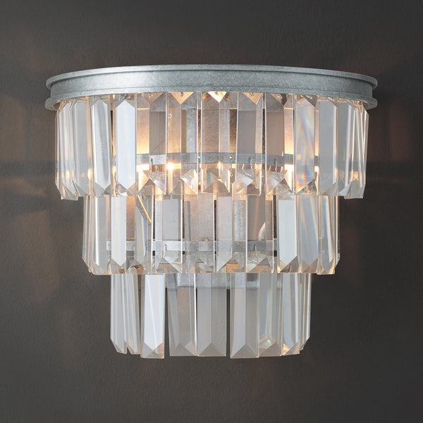 Alaine Crystal Sconce Silver 8''H