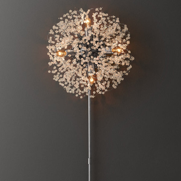 Josie Crystal Sconce - Aged Silver