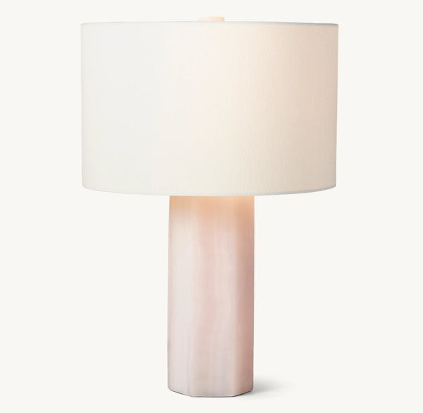 Blaine Hexagon Quartz Table Lamp With Shade