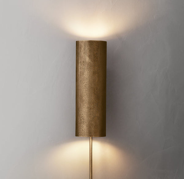 Textured Metal Double Sconce